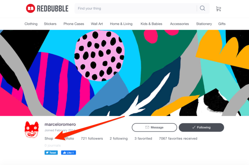 Redbubble Shop Storefront