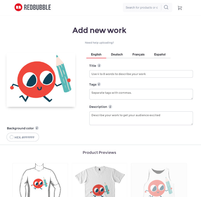 Essek Redbubble أضف العمل