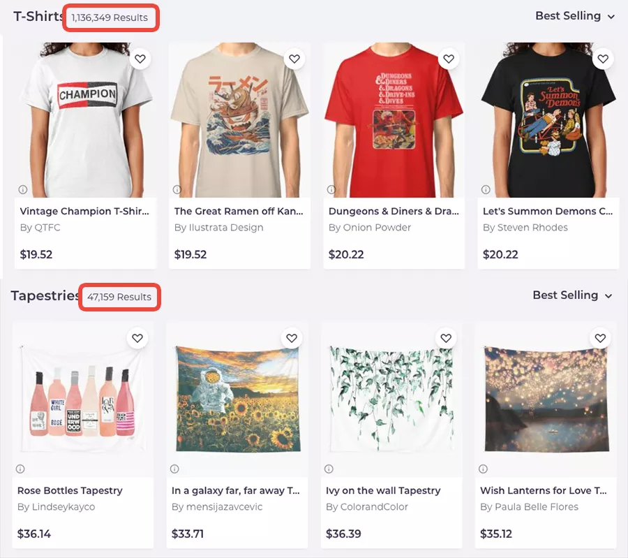 تي شيرت Redbubble مقابل المفروشات