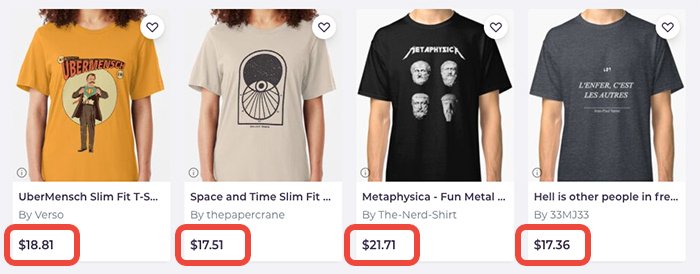 Redbubble Prices