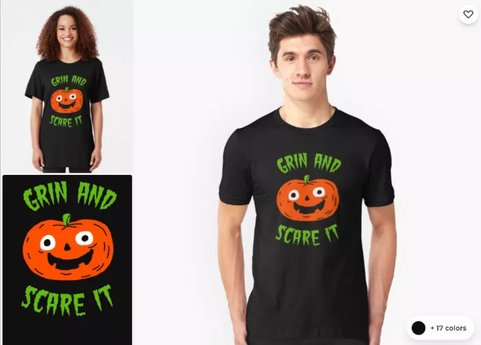 مثال على منتج Redbubble