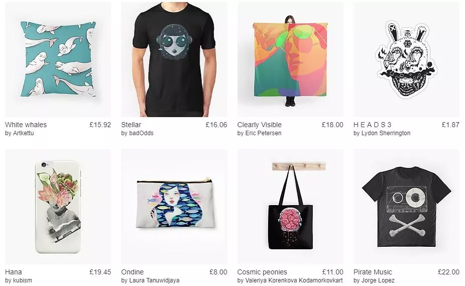 منتجات Redbubble