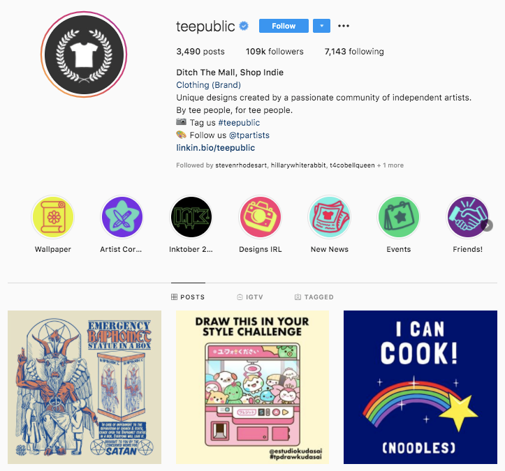 Teepublic Instagram