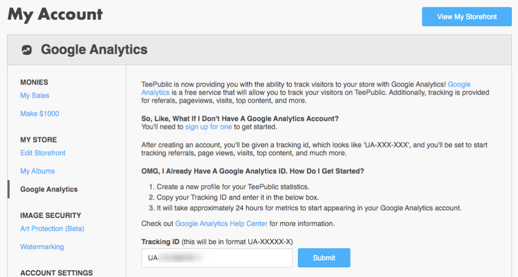 Teepublic Google Analytics