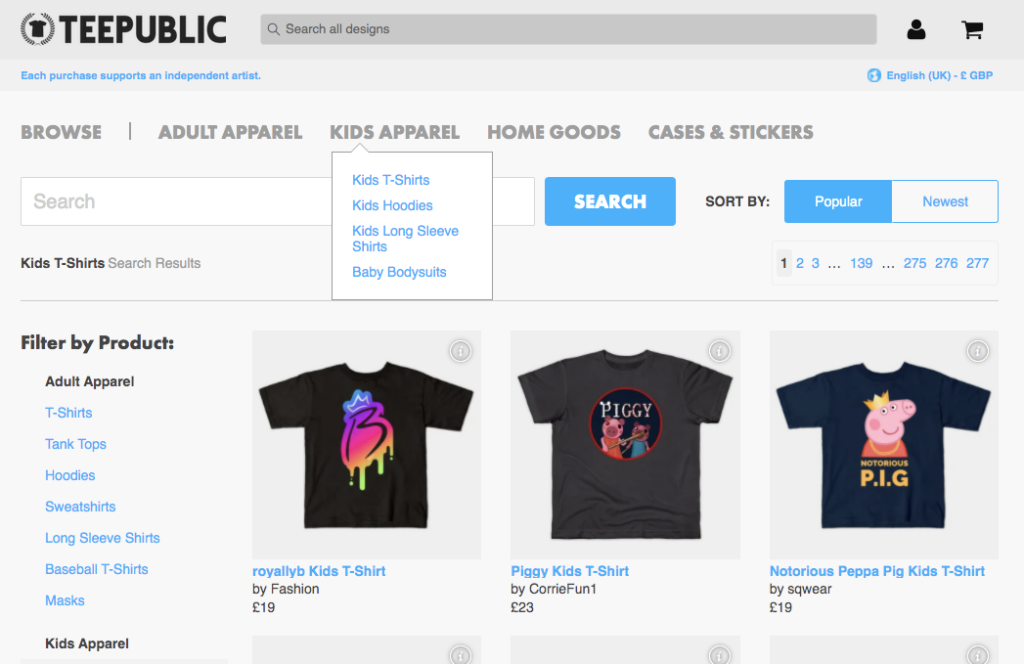 Teepublic Kids Trends