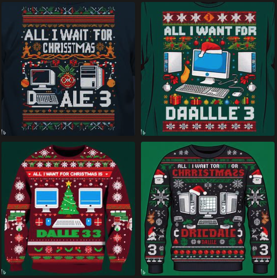 Dalle 3 Prompt: Ugly Christmas Sweater Dalle 3 Prompt: Ugly Christmas Sweater